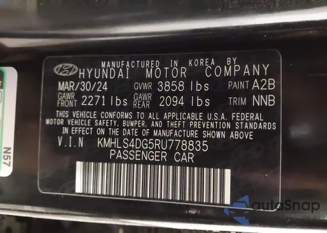 2024 Hyundai Elantra Sel z USA, uszkodzony, nr VIN KMHLS4DG5RU778835